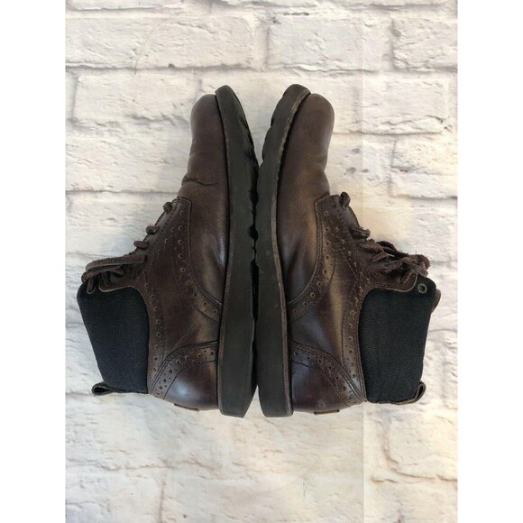 UGG SULLIVAN STOUT Brown Shearling Lined Leather Lace Up Boots Mens 8 (w1c) - Picture 5 of 10